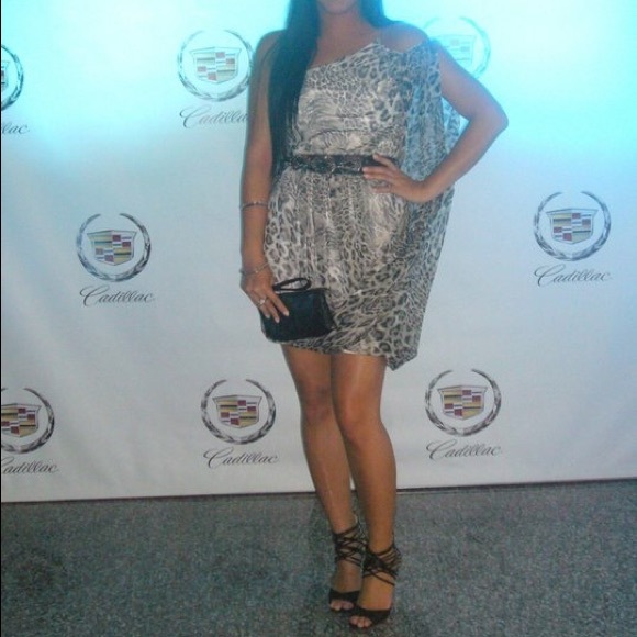 ABS B/W Leopard print dress - Picture 1 of 6